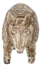 Western Rustic Texas Wild Mammal Armadillo In Tooled Faux Wood Finish Figurine