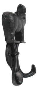 Rustic Cast Iron Black Country Farmhouse Flying Angel Porky Pig Double Wal Hooks