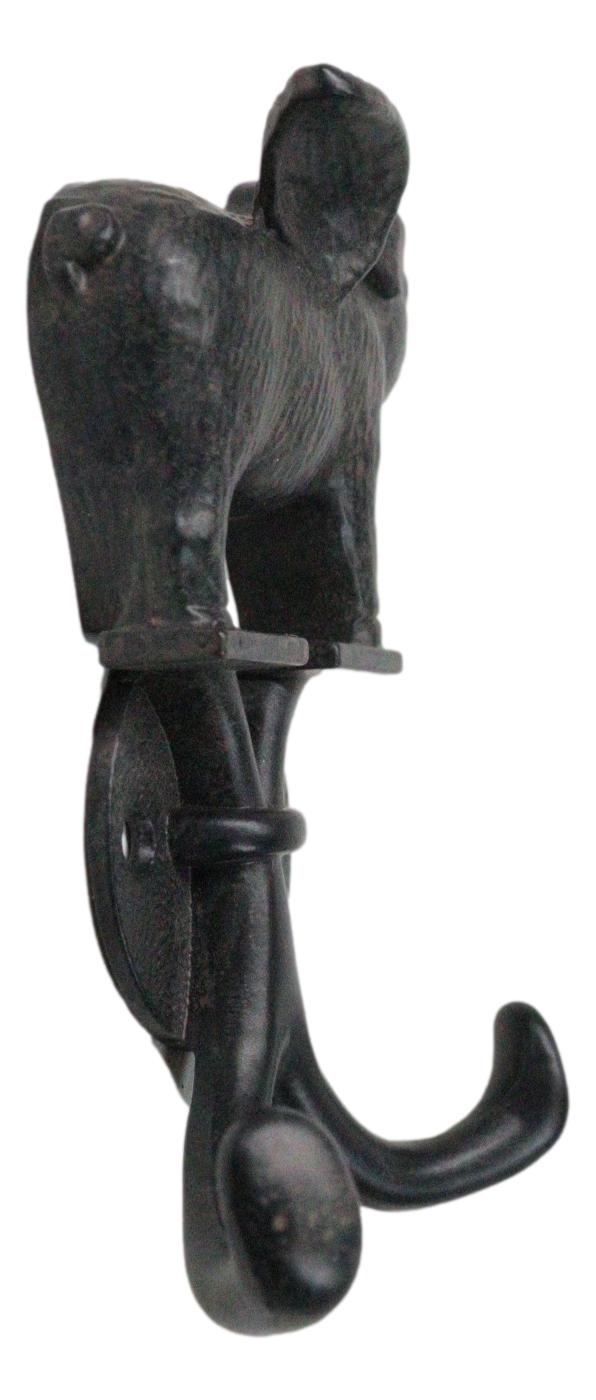 Rustic Cast Iron Black Country Farmhouse Flying Angel Porky Pig Double Wal Hooks