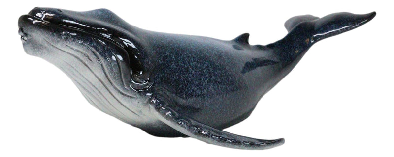 Large Nautical Ocean Marine Baleen Blue Humpback Whale Swimming Figurine 17"L