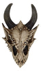 Jurassic Beowulf Gnarling Dragon Head Skull Realistic Fossil Wall Decor Figurine