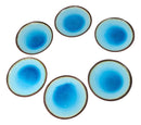 Pack Of 6 Blue Sky Aozora Kannyu Ceramic Round Appetizer Salad Dessert Plates