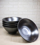 Pack Of 5 Black Tetsu Kesho Ceramic Collection Large Ramen Soup Dinner Bowl 40oz