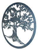 Blue 24"D Oversized Round Celtic Tree of Life Medallion Metal Wall Circle Plaque