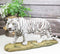 Prowling Fierce Leucistic Winter White Bengal Tiger Figurine 11.25" L