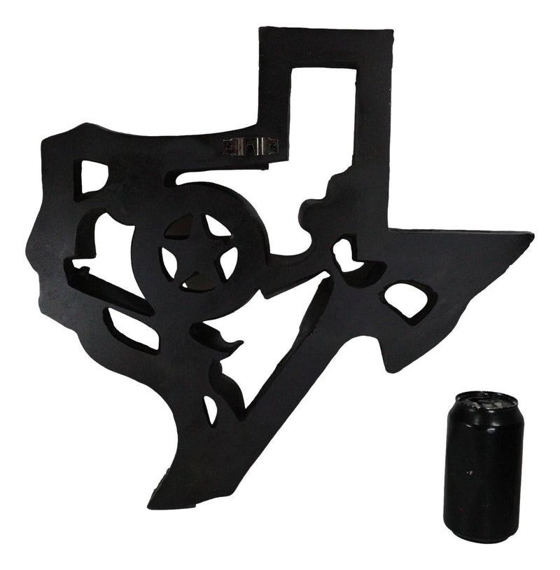 Rustic Western Lone Star Texas Map 4 Cowboy Revolver Guns With Ropes Wall Decor