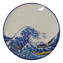 Set Of 4 Hokusai The Great Wave Of Kanagawa Mount Fuji 11"D Round Dinner Plates