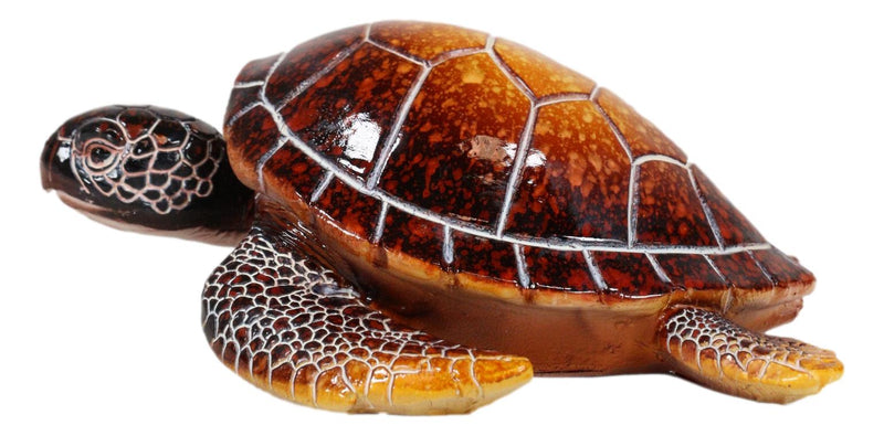 Nautical Ocean Red Giant Sea Turtle Swimming Bobblehead Figurine Tortoise