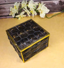 Realistic Faux Turtle Shell Print With Gold Trim Decorative Jewelry Trinket Box