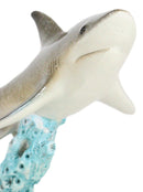 Nautical Marine Wildlife Great White Shark Swimming Over Sea Coral Reef Statue