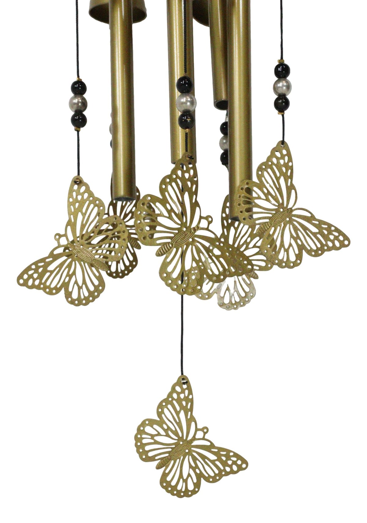 Beautiful Cottage Garden Carved Butterfly Canopy Metal Wind Chime Hanging Mobile
