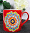 Red Muladhara Root Chakra Zen Flower Of Life Mandala Circle Ceramic Mug Cup