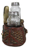 Nautical Fisherman Sea Bass Fishing With Wicker Bags Salt Pepper Shakers Holder