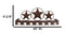 Rustic Western Triple Lone Star Circles Metal Wall Key Hooks Decor Plaque