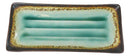 Set Of 6 Green Midori Kannyu Collection Ceramic Rectangle Serving Platters 12"L