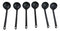 Pack Of 6 Ridged Matte Black Melamine Stirring Mixing Serving Ladle Spoons