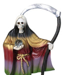 Rainbow Robe Santa Muerte With Scythe All Powerful Transient Figurine 12"H