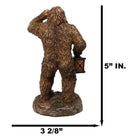 Rustic Funny Cryptid Hiker Bigfoot Holding Lantern Lost in the Woods Figurine