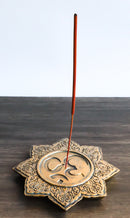 Fengshui Zen Buddha Om Symbol Mandala Lotus Padma Flower Incense Burner Figurine
