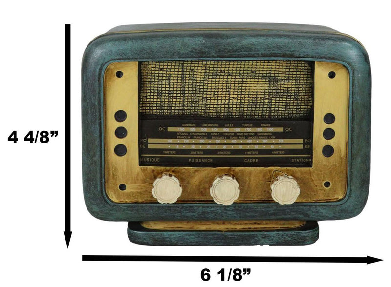 Novelty Vintage Retro Blue Antique Radio Player Money Coin Savings Piggy Bank