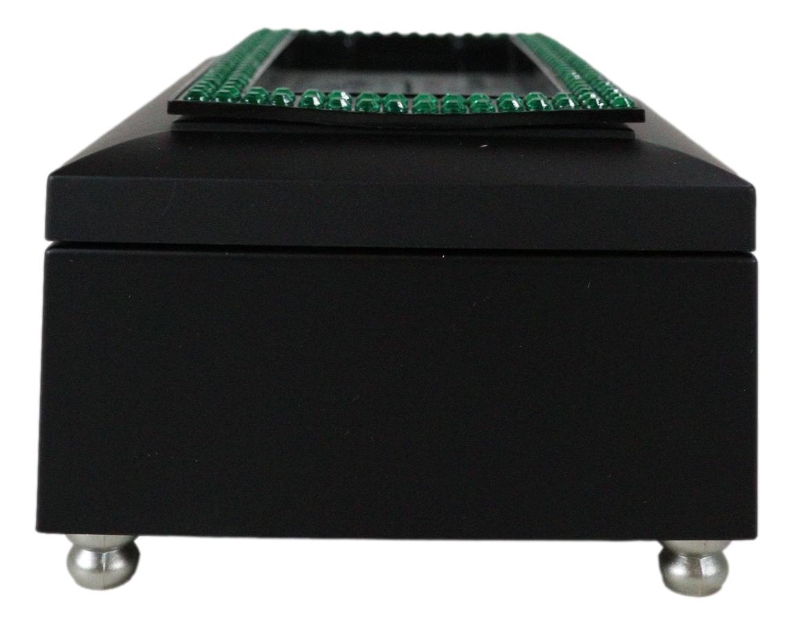 May Month Emerald Birthstone Sweetness And Happiness Black Musical Trinket Box