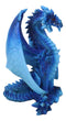 Ancient Guardian Blue Water Elemental and Ice Frozen Azure Dragon Figurine