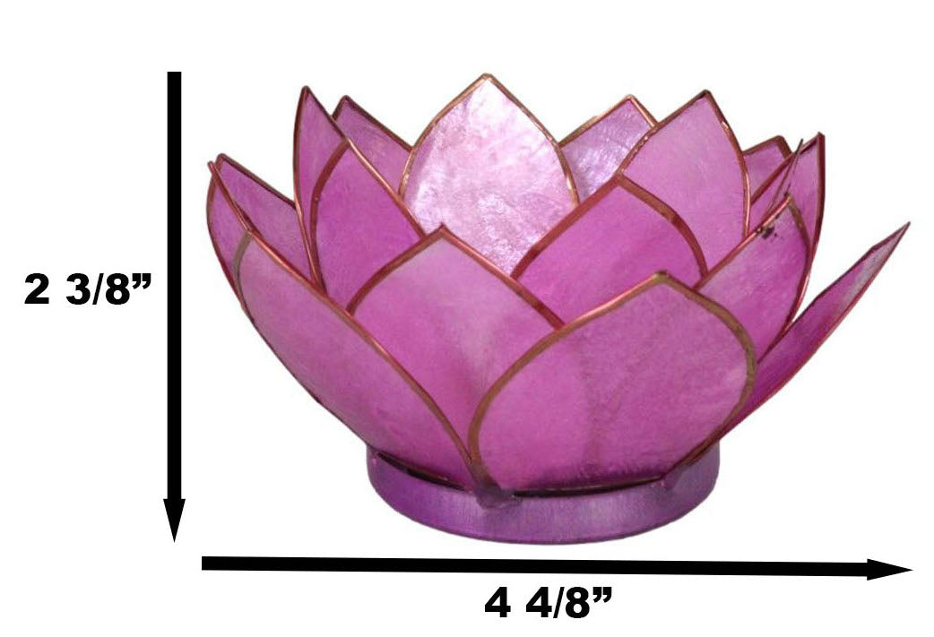 Ebros Seashells Lotus Flower Votive Tea Light Candle Holder 4.25"D (Coral Pink)
