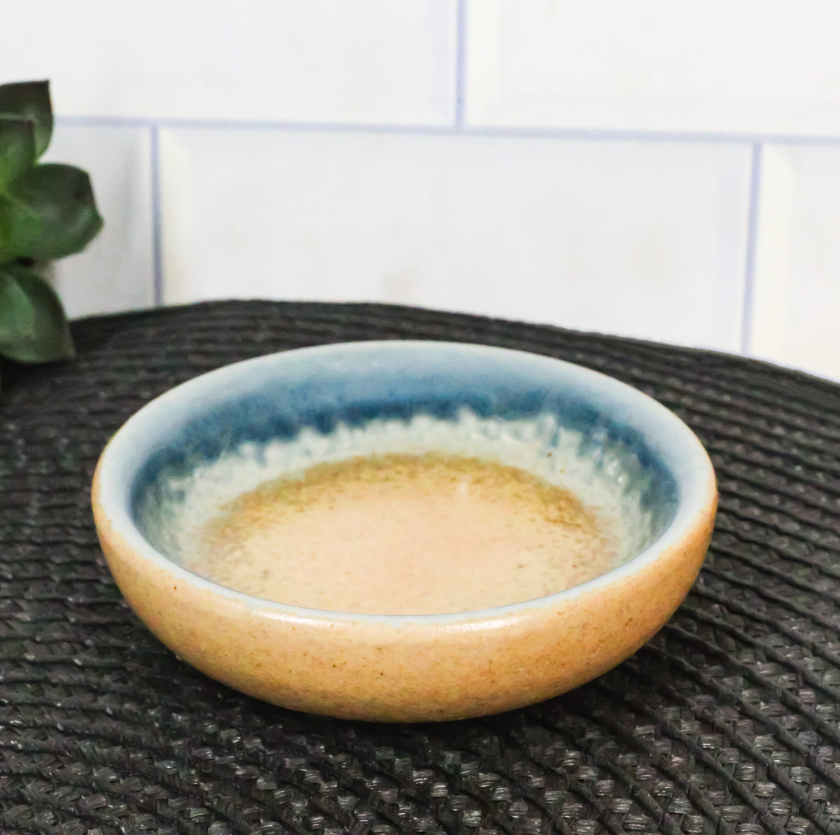 Pack Of 6 Ceramic Ao Nagashi Soy Sauce Oil Condiment Round Dishes Bowls 1.5Oz