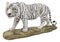 Prowling Fierce Leucistic Winter White Bengal Tiger Figurine 11.25" L
