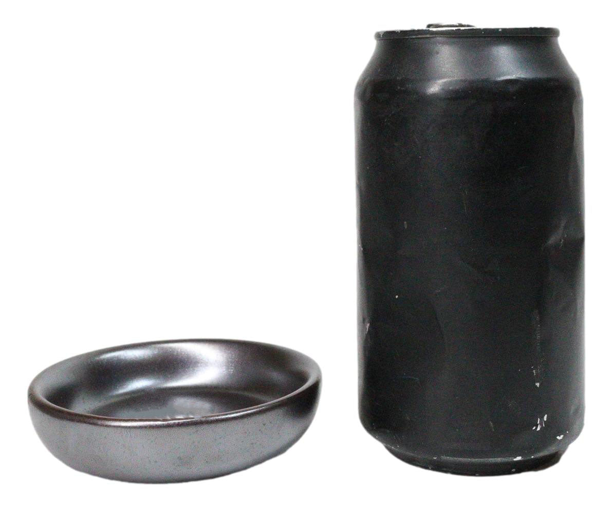 Pack Of 6 Ceramic Tetsu Kesho Black Soy Sauce Oil Condiment Round Dishes Bowls