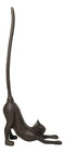 Rustic Cast Iron Crouching Kitty Cat with Long Tail Kitchen Paper Towel Holder