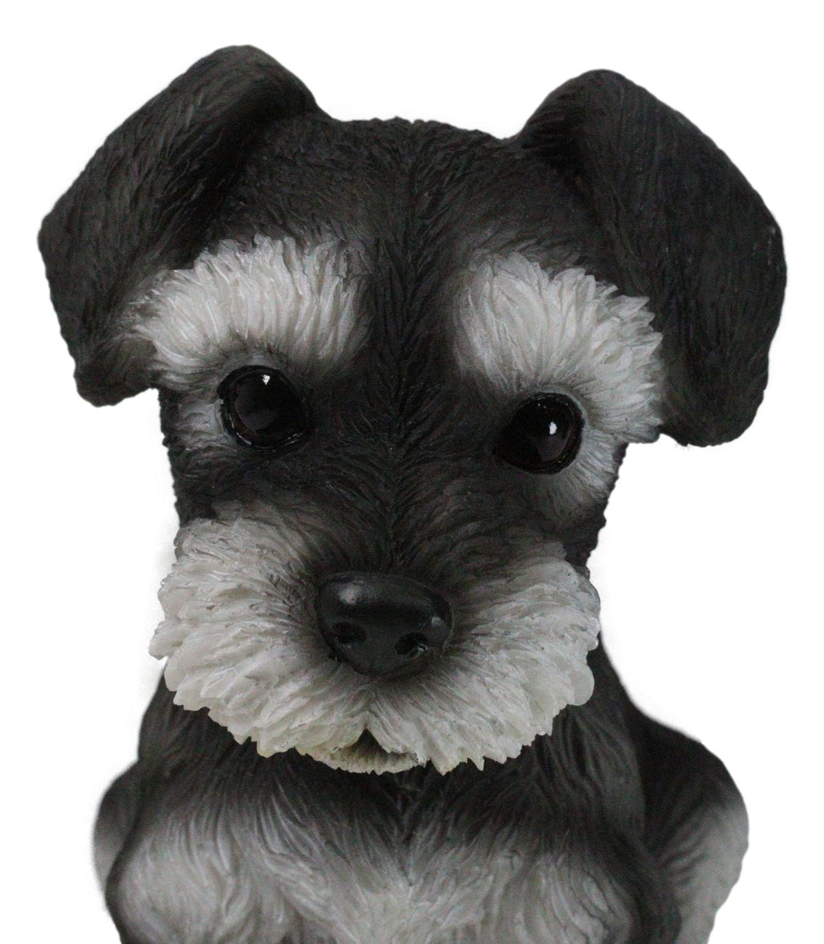 Adorable Black and Silver Miniature Schnauzer Puppy Dog Home Decor Figurine - Ebros Gift
