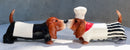 Ebros French Basset Hound Chef And Butler Dogs Ceramic Salt And Pepper Shakers Set