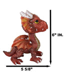 Red Whimsical Wyrmling Dragon With Flutter Wings Decorative Bobblehead Figurine