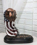 Patriotic Bald Eagle With American Flag Beveled Engravable Glass Frame 6"x4"