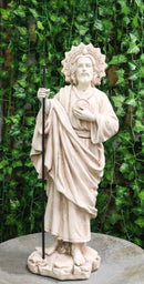 Catholic Church Saint Jude with Staff and Medal Large Outdoor Statue 24" Tall - Ebros Gift