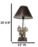 Southwestern Navajo Indian Chief Skull Headdress Cowboy Horse Saddle Table Lamp