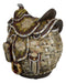 Rustic Western Brown Cowboy Horse Saddle Floral Wicker Design Coin Piggy Bank