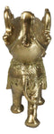 Feng Shui Golden Thai Buddha Elephant With Leaf and White Crystals Wine Holder