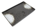 Pack Of 6 Charcoal Hakumu Ceramic Rectangular Sushi Plate Raised Straight Edge