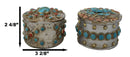 Set Of 2 Southwest Rustic Turquoise Red Rocks And Stones Vintage Trinket Boxes