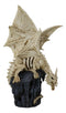 Gothic Exo Skeleton Dragon On Rock Cavern With Colorful LED Light Figurine