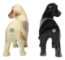 Ceramic Black And Fawn Labrador Dogs Salt And Pepper Shakers Figurine Set