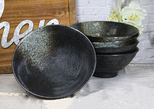 Pack Of 5 Charcoal Grey Tone Hakumu Collection Large Ramen Soup Dinner Bowl 40oz