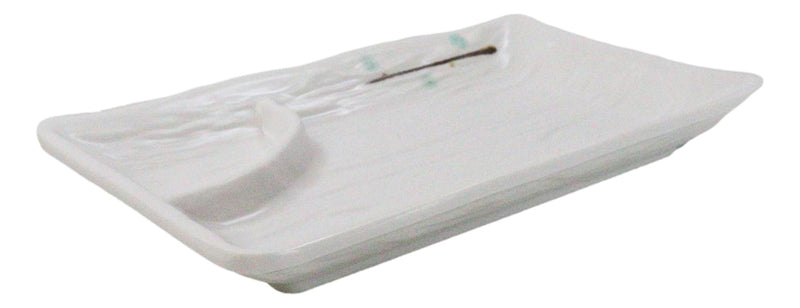 Pack Of 6 Modern Yukino Hana Melamine 2 Partitions Rectangular Sushi Plates