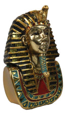 Ancient Egyptian Golden Cobra and Vulture Nemes Mask of Pharaoh Sculpture 6.5"H