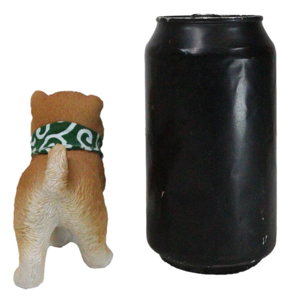 Lifelike Adorable Playful Japanese Shiba Inu Puppy Dog with Scarf Mini Figurine
