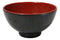 Set Of 6 Red And Black Round Appetizer Soup Salad Rice Melamine Bowls 4.5"D