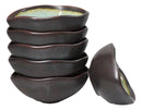 Pack Of 6 Green Midori Kannyu Porcelain Irregular Shaped Small Rice Bowls 10oz