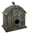 Rustic Western Vintage Bird Atop A Cozy Farm Barn House Shed Metal Birdhouse